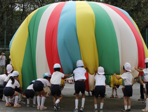 大きな風船が出来た　運動会